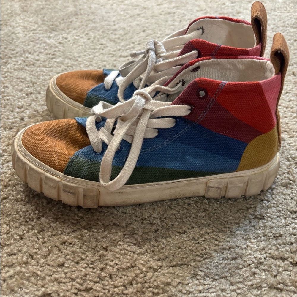 Farm Rio Rainbow Sun Platform High Top Sneakers Shoes size 8.5